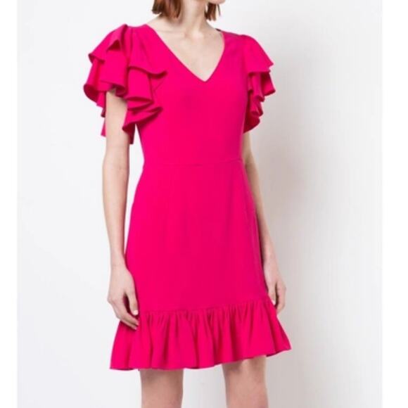 STELLA MCCARTNEY Miranda Dress in Bubble Gum sz 38 ruffle - Picture 2 of 12